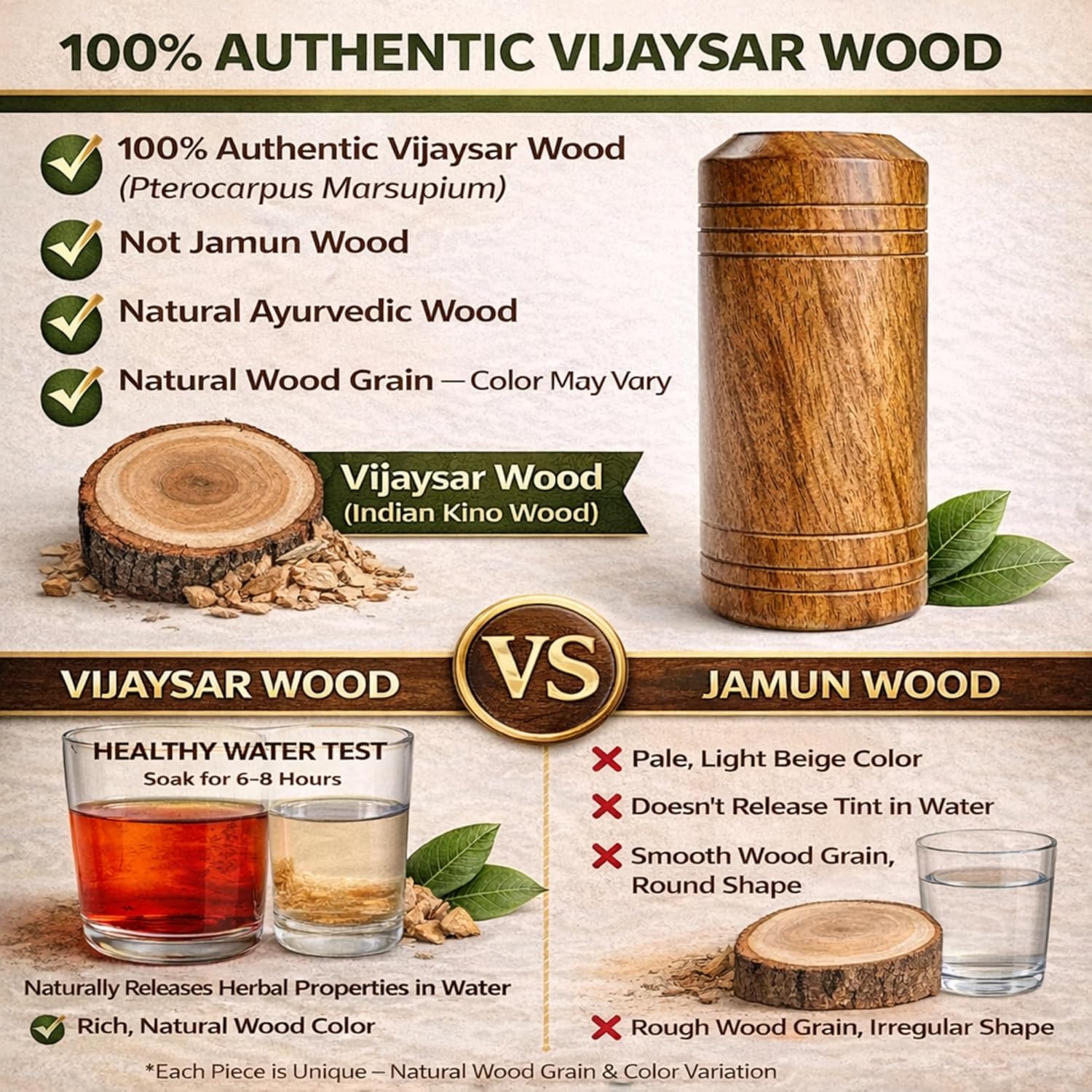 100% Authentic Vijaysar Wood vs Jamun Wood — how to identify